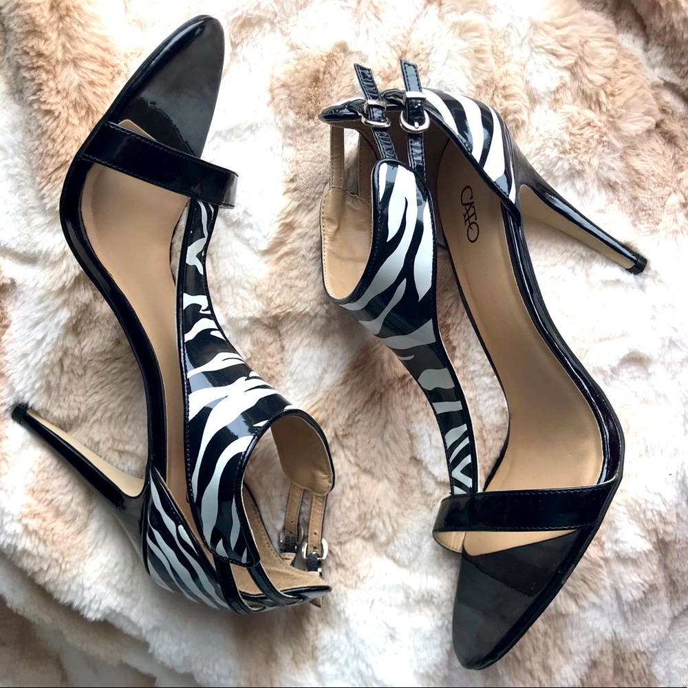 CATO Animal Print T-strap Heels
